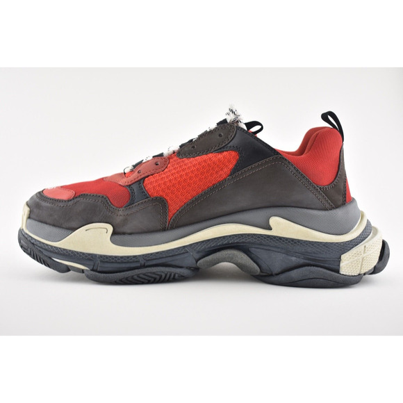 Balenciaga Triple S Black Red Bred Speed Flat Sneaker Trainer 39 Mens US 6 - Picture 10 of 12